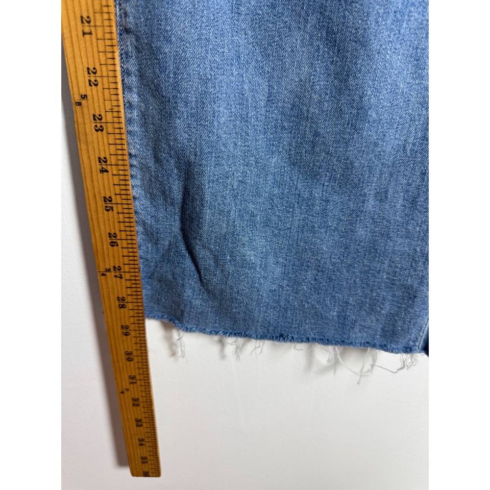 90s Boho American Eagle Womens 6 Super High Rise Baggy Wide Leg Jeans Raw Hem - Picture 6 of 11